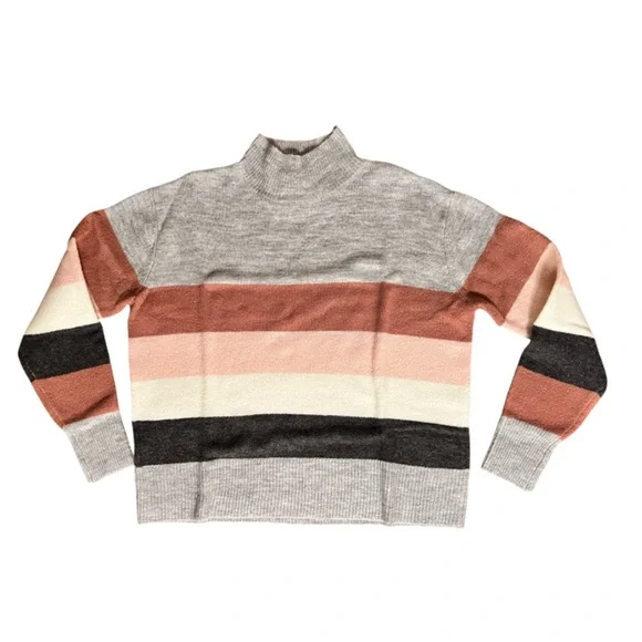 NWT BeachLunchLounge Portia Striped Mock Neck Sweater Small - Picture 8 of 8